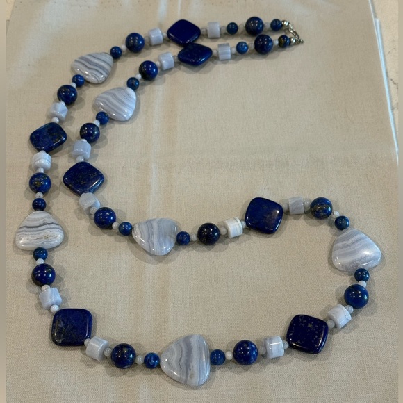 Jay King Blue Lace Agate long necklace - Picture 6 of 9